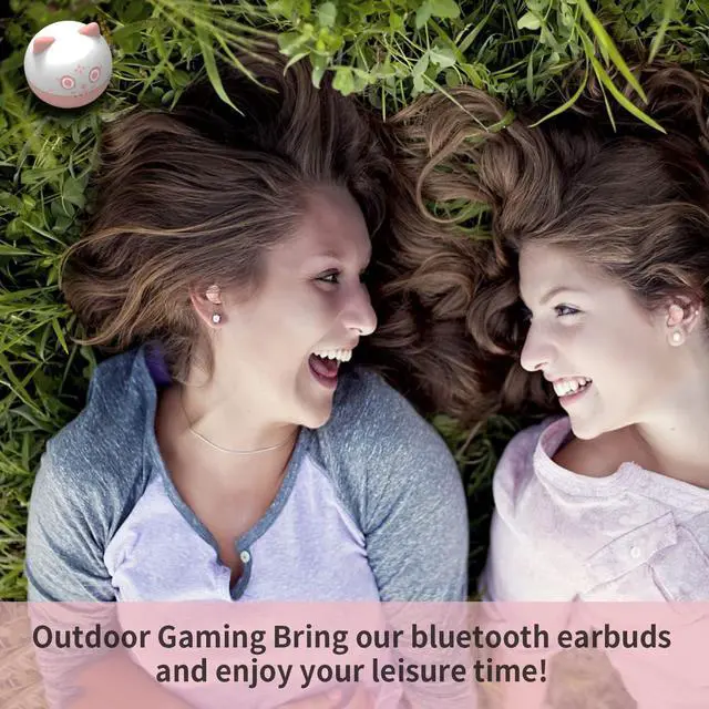 Alt view image 7 of 7 - Bluetooth Kids Earbuds Pink Wireless Earbuds for Girls and School Classroom Earpods Small Ears Headphone Earphones earpods in-Ear Headset Suitable to use with Microphone.
