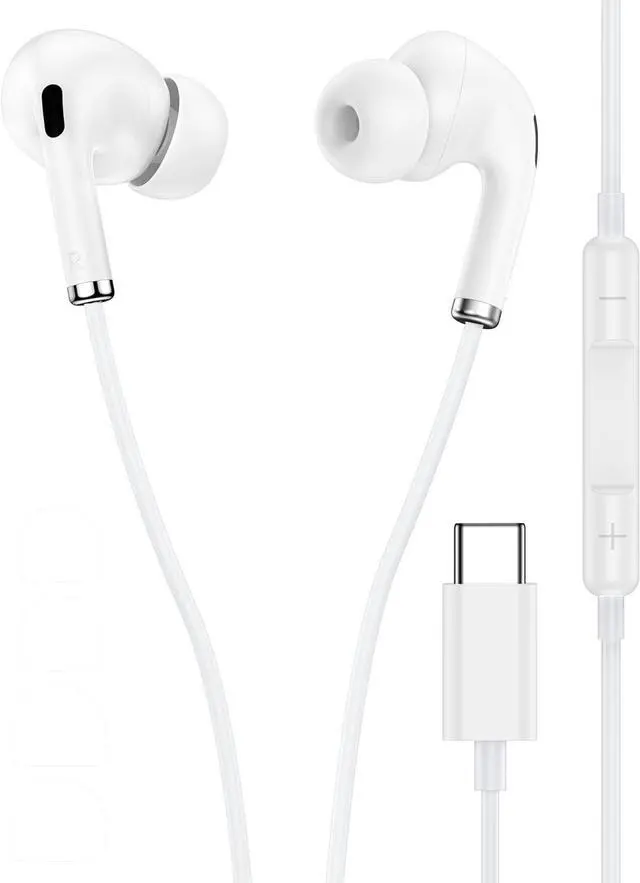 Main image of Wired Earbuds USB C for iPhone 17/16/15 Pro Max Plus Type C Buds Headphones | USB-C Corded Ear Buds with Mic & Noise Isolation Earpods in-Ear Audifonos for 17e 16e iPad Galaxy Pixel USBC Earphones