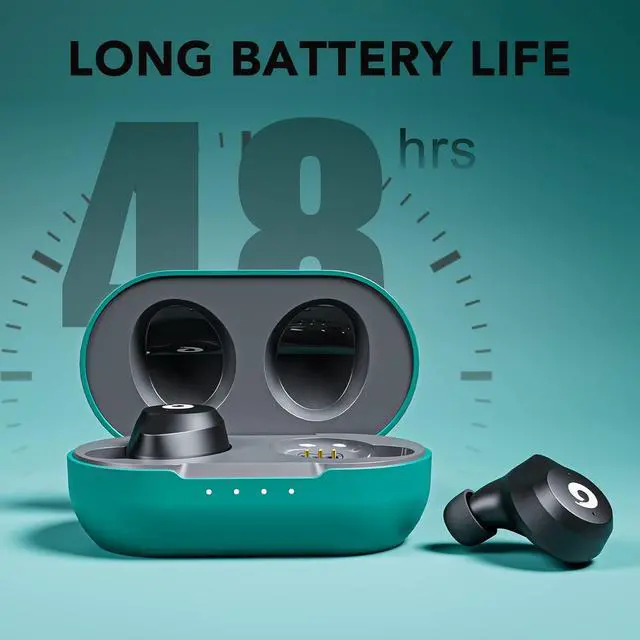 Alt view image 3 of 6 - X9 Wireless Earbuds Bluetooth 5.3 Headphones Waterproof Stereo Earphones in Ear Touch Control with Microphone Headset with Deep Bass for Sport Gaming and Running (Green-Gray)
