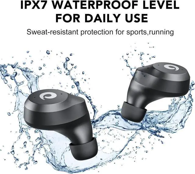 Alt view image 5 of 6 - X9 Wireless Earbuds Bluetooth 5.3 Headphones Waterproof Stereo Earphones in Ear Touch Control with Microphone Headset with Deep Bass for Sport Gaming and Running (Green-Gray)