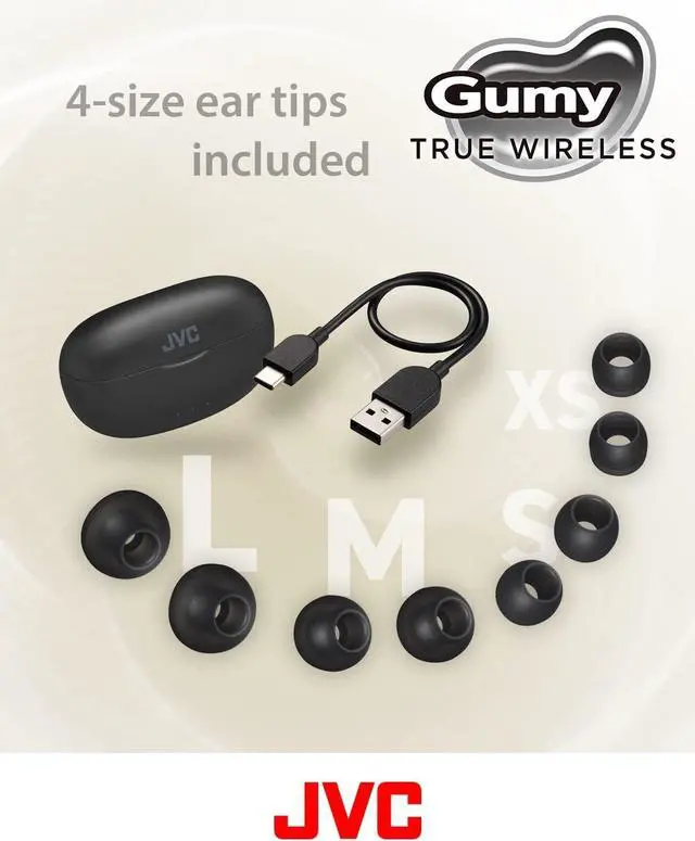 Alt view image 7 of 7 - Gumy True Wireless Earbuds Bluetooth 5.3 Charging Case 24-Hour Playback IPX4 Water Resistant Comfortable Secure Fit with XS/S/M/L Earpieces Built-in Mic for Calls iPhone/Android/PC - HAA7T2