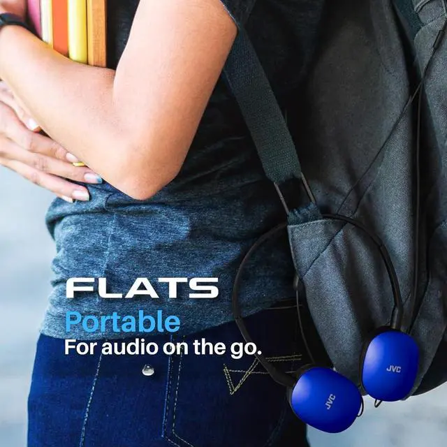 Alt view image 5 of 6 - Flats On-Ear Wired Headphones - Flat Foldable Design - 30mm Driver for Powerful Sound - Soft Ear-Pads for Comfort Steel Headband - Lightweight & Portable - PC/Laptop/Gaming - 3.5mm Slim Plug