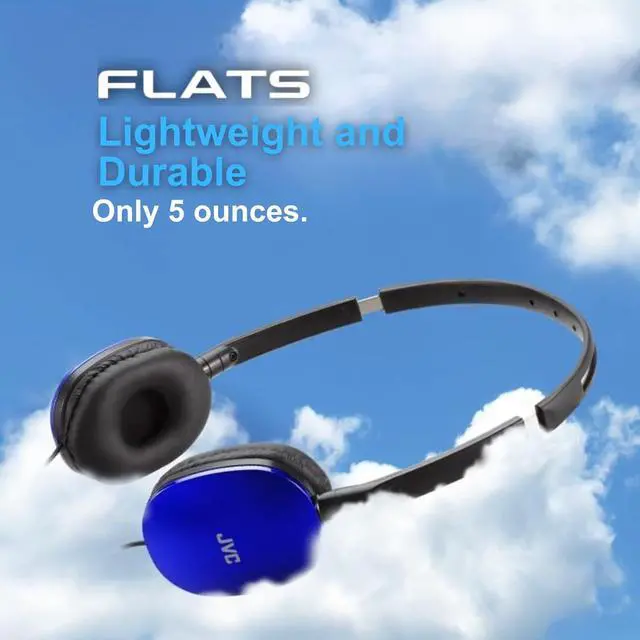 Alt view image 6 of 6 - Flats On-Ear Wired Headphones - Flat Foldable Design - 30mm Driver for Powerful Sound - Soft Ear-Pads for Comfort Steel Headband - Lightweight & Portable - PC/Laptop/Gaming - 3.5mm Slim Plug