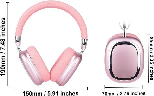 Alt view image 2 of 7 - New Wireless Headset Hifi Clear Call Comfortable Fit With Head Foldable Rotatable Stretchable. Compatible with Mobile Phones Computers MP3 and Other Devices. Wireless Headphones (Pink)