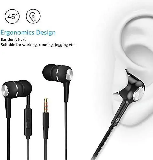 Alt view image 3 of 5 - 5 Pack Earbuds Headphones with Remote & Mic Earphones Wired Stereo in-Ear Bass for iPhone Android Smartphones iPod iPad MP3 Fits All 3.5mm Interface (K2)