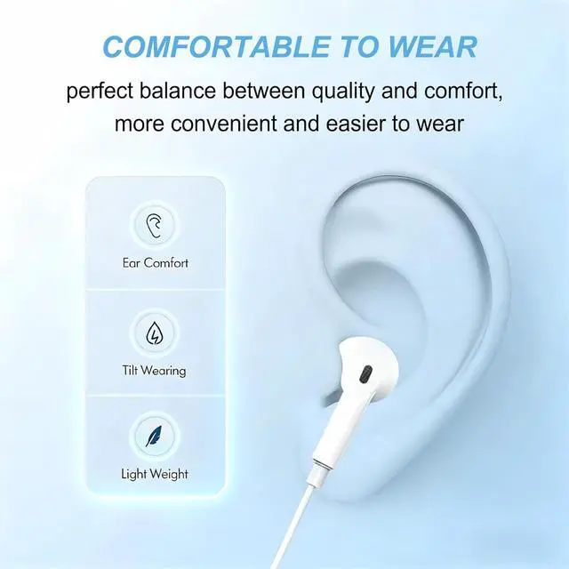 Alt view image 6 of 7 - 2 Packs-for iPhone Headphones Wired Earbuds/Earphones Nosie Reduction Built-in Microphone & Volume Control Headsets Compatible with iPhone 14/13/12/11/XR/XS/X/8/7/SE/Pro/Pro Max