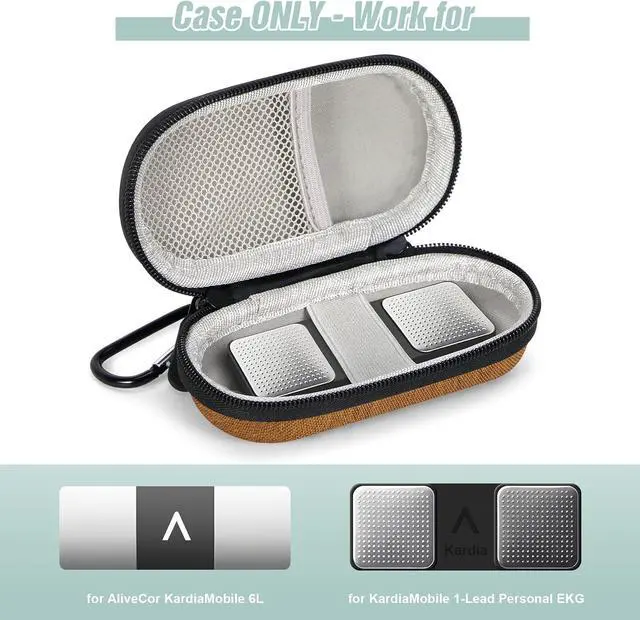 Alt view image 4 of 7 - Earth-Yellow Small Carrying Case for Wired Earbuds Kardiamobile EKG Monitor 6L/ 1L Earphones Cable - Mini Travel Case Zipper Pouch for Wireless Earbuds Galaxy Buds Jlab Ear Buds Earpods Airpods