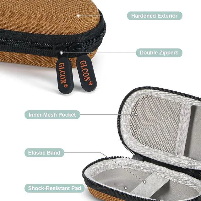 Alt view image 3 of 7 - Earth-Yellow Small Carrying Case for Wired Earbuds Kardiamobile EKG Monitor 6L/ 1L Earphones Cable - Mini Travel Case Zipper Pouch for Wireless Earbuds Galaxy Buds Jlab Ear Buds Earpods Airpods
