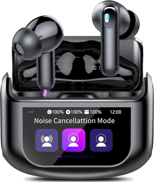 Main image of Wireless Earbuds Bluetooth 5.4 Headphones Multi-Function Touch Screen with 5 EQ Modes 48H Ear Buds Bass Stereo with ANC Noise Cancelling/Transparency Mode IPX7 Bluetooth Earbuds for Android/iOS