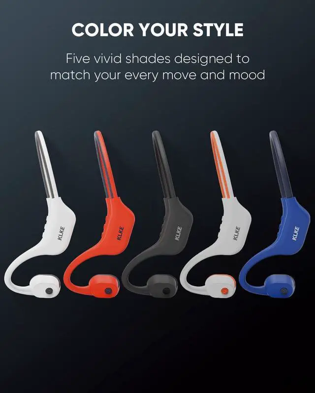 Alt view image 7 of 7 - Open-Ear Bone Conduction Headphones IP66 Waterproof Integrated Transducer Running Headphones with Dual Mode Rear Safety Light 10H Battery Advanced Mic for Cycling Hiking & Outdoor Sports