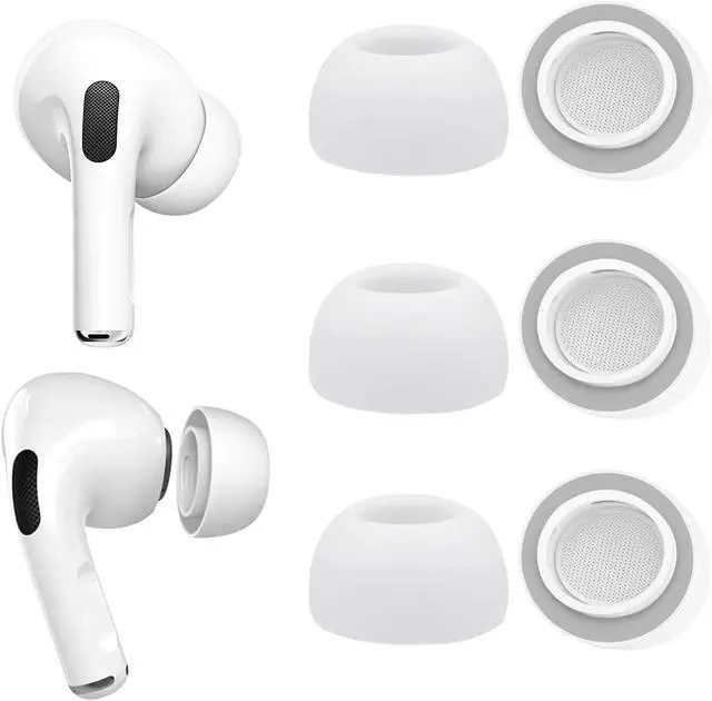 Main image of Memory Foam Ear Tips for and 2 Silicone Shield 3 Pairs Replacement Tips (Grey Large)