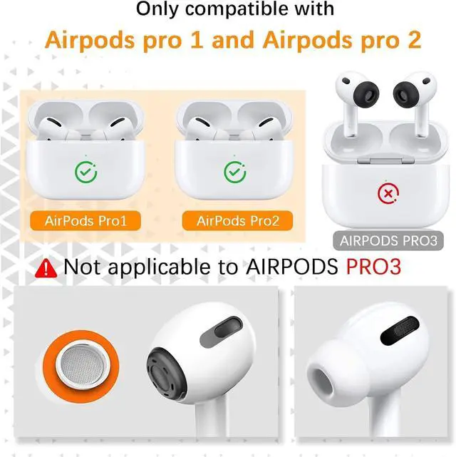 Alt view image 2 of 7 - Memory Foam Ear Tips for and 2 Silicone Shield 3 Pairs Replacement Tips (Grey Large)