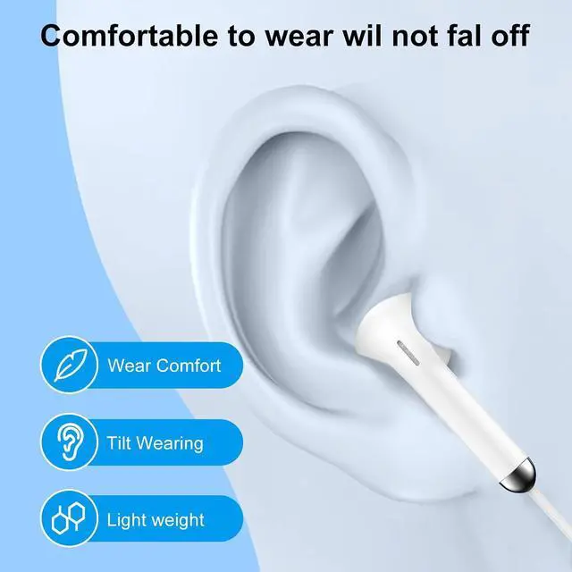 Alt view image 2 of 6 - USB C Earphones Headset Headphone Wired Type C Earbuds Mic & Noise Cancelling USBC Ear Air Buds pods for iPhone 16 15 Pro Max iPad Earpods Galaxy S25/S24/S23/ Google Pixel LG Moto