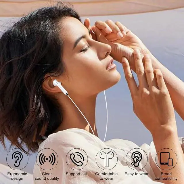 Alt view image 5 of 6 - USB C Earphones Headset Headphone Wired Type C Earbuds Mic & Noise Cancelling USBC Ear Air Buds pods for iPhone 16 15 Pro Max iPad Earpods Galaxy S25/S24/S23/ Google Pixel LG Moto