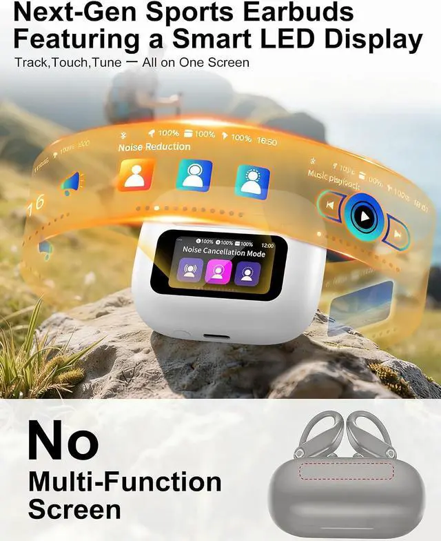 Alt view image 2 of 7 - iPhone 17 Wireless Earphones for i Phone Air 17 Pro Max 17e 16e 16 16pro 15 14 Bluetooth Airpods Noise Cancelling Cordless Earbuds with Touch Screen Headphones in Ear Comfy Ear Buds Headsets
