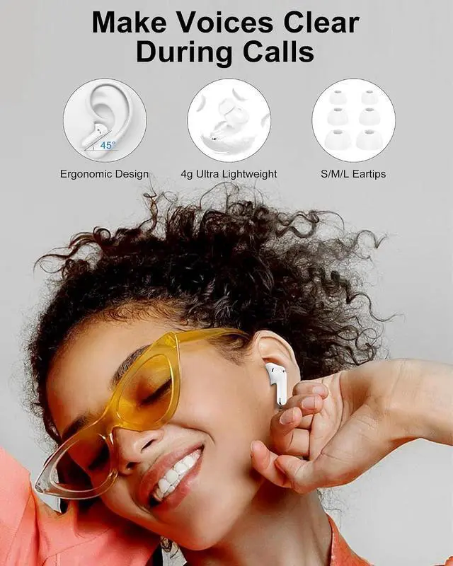 Alt view image 4 of 7 - iPhone 17 Wireless Earphones for i Phone Air 17 Pro Max 17e 16e 16 16pro 15 14 Bluetooth Airpods Noise Cancelling Cordless Earbuds with Touch Screen Headphones in Ear Comfy Ear Buds Headsets
