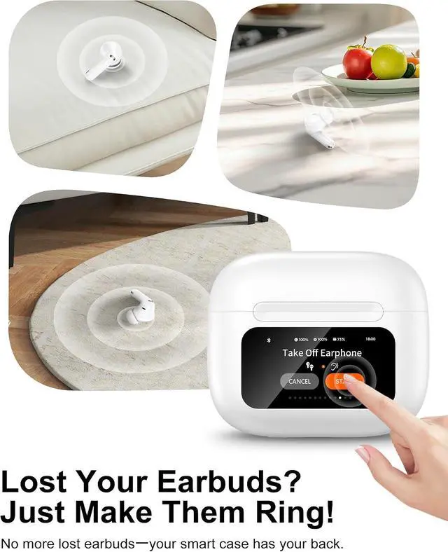 Alt view image 6 of 7 - iPhone 17 Wireless Earphones for i Phone Air 17 Pro Max 17e 16e 16 16pro 15 14 Bluetooth Airpods Noise Cancelling Cordless Earbuds with Touch Screen Headphones in Ear Comfy Ear Buds Headsets
