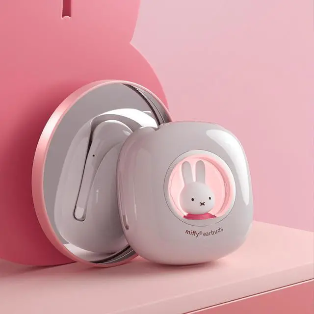Alt view image 2 of 6 - Miffy Bluetooth Wireless Earbuds Headset (Pink)