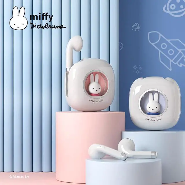 Alt view image 4 of 6 - Miffy Bluetooth Wireless Earbuds Headset (Pink)