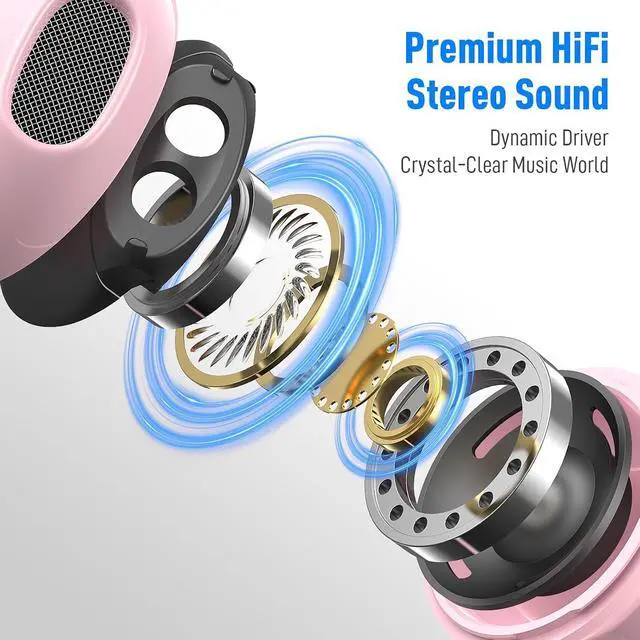 Alt view image 2 of 7 - Wired Earbuds Headphones for MacBook Pro Air Laptop Wired Earphones Corded 3.5mm Jack Plug-in Ear Buds with Microphone Volume Control for iPhone//Android/PC/Game Console/Kid/School Pink
