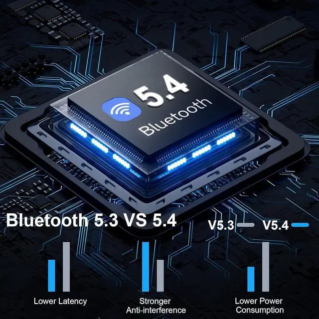 Alt view image 2 of 7 - Wireless Earbuds Bluetooth 5.4 Headphones Deep Bass Stereo in-Ear Earphones with 4 ENC Mics 45H Playtime LED Display Mini Charging Case Ear Buds IP7 Waterproof Wireless Headphones for Android iOS