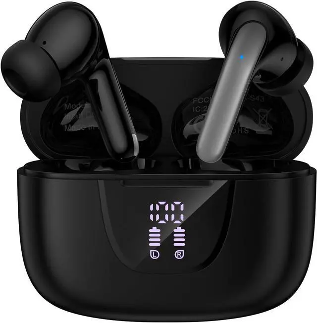 Main image of Wireless Earbuds Bluetooth 5.3 Headphones Noise Cancelling EarBuds with Deep Bass 60H Playback Stereo Ear Buds with Mic LED Display Charging Case IPX7 Waterproof in Ear Earphone for Phone Laptop Sport