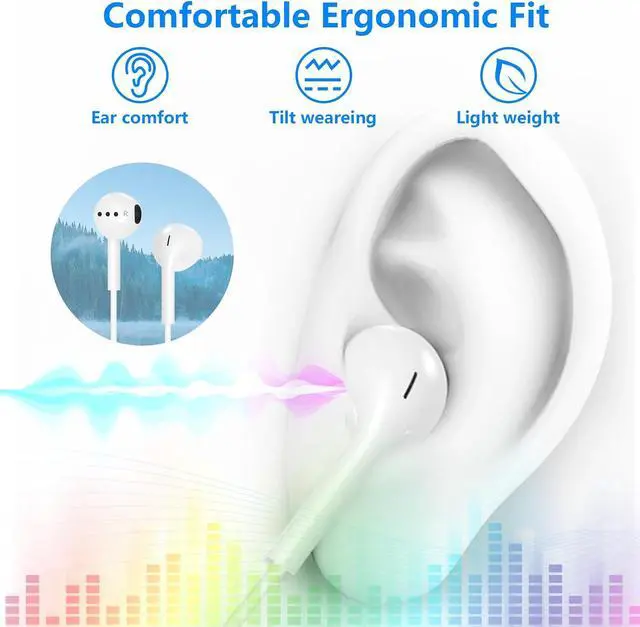 Alt view image 4 of 7 - EarPods Headphones with USB-C Connector for iPhone 17 16 15 2Pack Wired Ear Buds Hi-Fi Earbuds with Built-in Remote to Control Music Volume and Calling Microphone for iPhone 17 16 15 Pro iPad