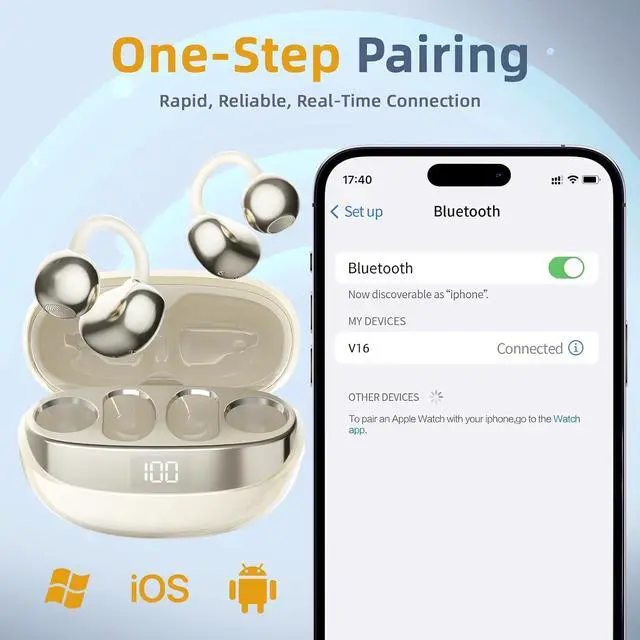 Alt view image 6 of 7 - Wireless Earbuds Bluetooth Headphones with LED Power Display 50H Playtime Water-Resistant Built in Mics Ear Buds Bluetooth 6.0 Stress Relief Design Earphones.