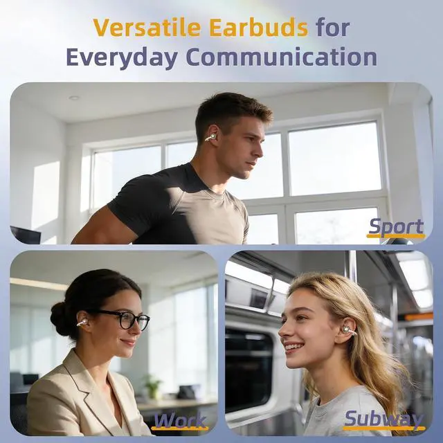 Alt view image 7 of 7 - Wireless Earbuds Bluetooth Headphones with LED Power Display 50H Playtime Water-Resistant Built in Mics Ear Buds Bluetooth 6.0 Stress Relief Design Earphones.