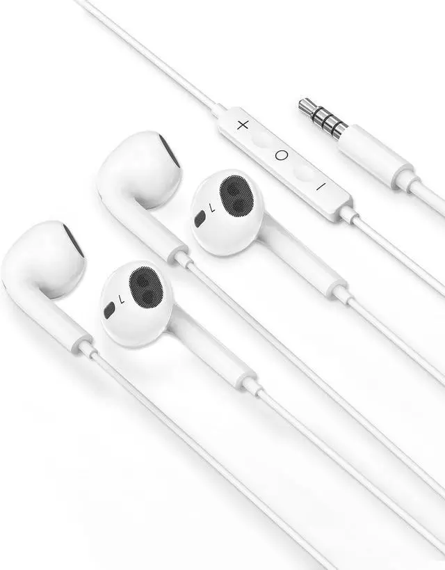 Main image of 2 Pack Wired Earbuds for iPhone In-Ear Headphones 3.5mm Jack Earphones Noise Isolating Headset With Microphone Lightweight Wired for iPod for iPad Android MP3 Tablets Laptops and More device -White