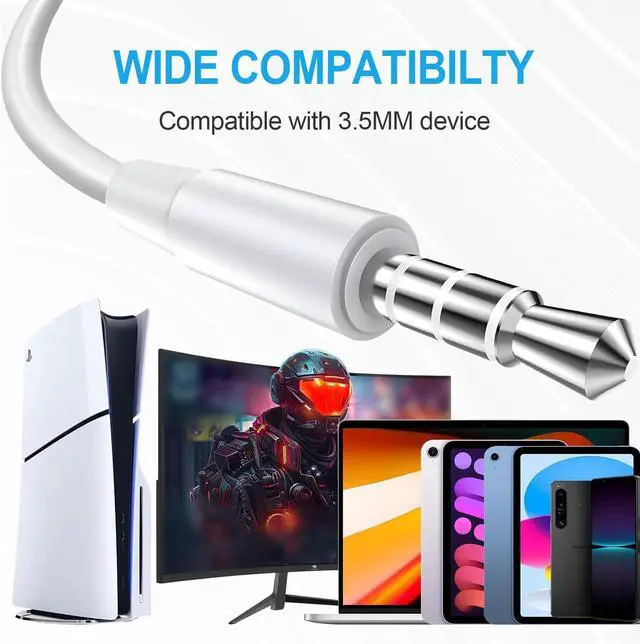 Alt view image 3 of 7 - 2 Pack Wired Earbuds for iPhone In-Ear Headphones 3.5mm Jack Earphones Noise Isolating Headset With Microphone Lightweight Wired for iPod for iPad Android MP3 Tablets Laptops and More device -White