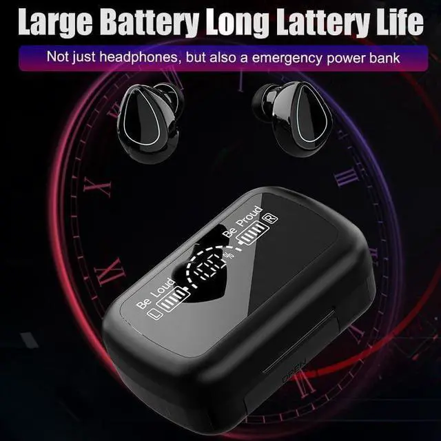 Alt view image 5 of 7 - Wireless Earbuds 2026 Bluetooth 5.4 Headphones Stereo Ear Buds Noise Cancelling Mics IPX7 Waterproof Wireless Headphone for Tablets Smartphones and Gym Workouts Black