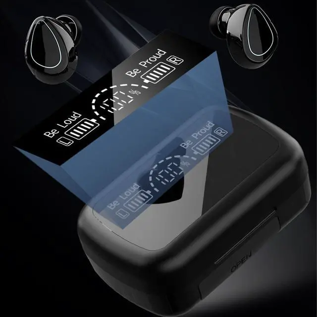 Alt view image 6 of 7 - Wireless Earbuds 2026 Bluetooth 5.4 Headphones Stereo Ear Buds Noise Cancelling Mics IPX7 Waterproof Wireless Headphone for Tablets Smartphones and Gym Workouts Black
