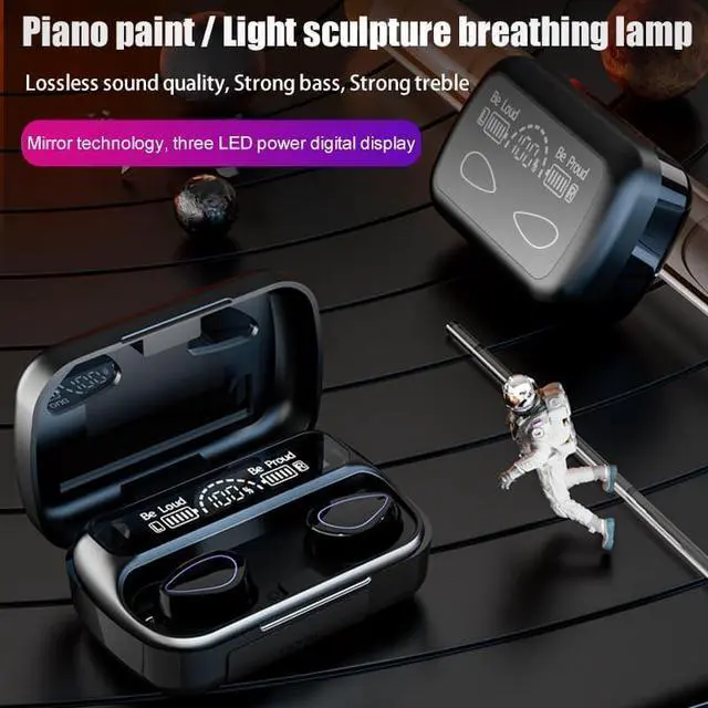 Alt view image 7 of 7 - Wireless Earbuds 2026 Bluetooth 5.4 Headphones Stereo Ear Buds Noise Cancelling Mics IPX7 Waterproof Wireless Headphone for Tablets Smartphones and Gym Workouts Black