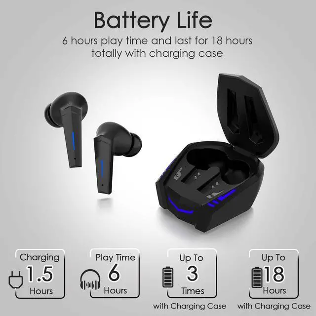 Alt view image 3 of 7 - Wireless Earbuds Yi-shaney Bluetooth 5.2 Bass Sound Headphones Gaming Earphones with Touch Control Noise Cancelling Waterproof Headset with Mic 18H Play Time 65ms Low Latency (Black)