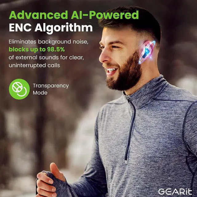 Alt view image 2 of 7 - True Wireless Bluetooth Earbuds Compatible with iPhone Android - Active Noise Cancellation HD Sound Touch Control - Low Latency 5.4 Bluetooth Ear Buds w/App Support - 16H Playtime Earpods