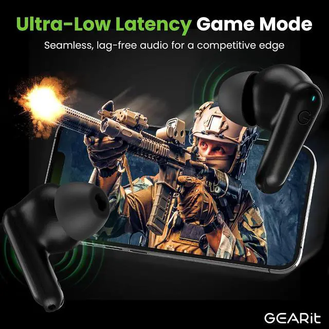 Alt view image 5 of 7 - True Wireless Bluetooth Earbuds Compatible with iPhone Android - Active Noise Cancellation HD Sound Touch Control - Low Latency 5.4 Bluetooth Ear Buds w/App Support - 16H Playtime Earpods
