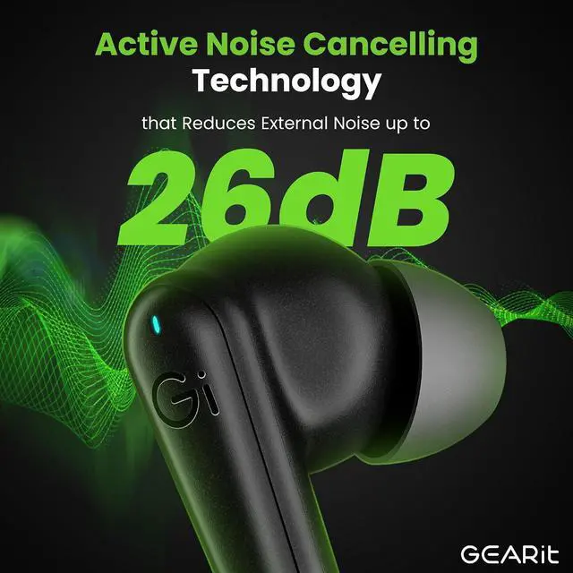 Alt view image 3 of 7 - True Wireless Bluetooth Earbuds Compatible with iPhone Android - Active Noise Cancellation HD Sound Touch Control - Low Latency 5.4 Bluetooth Ear Buds w/App Support - 16H Playtime Earpods