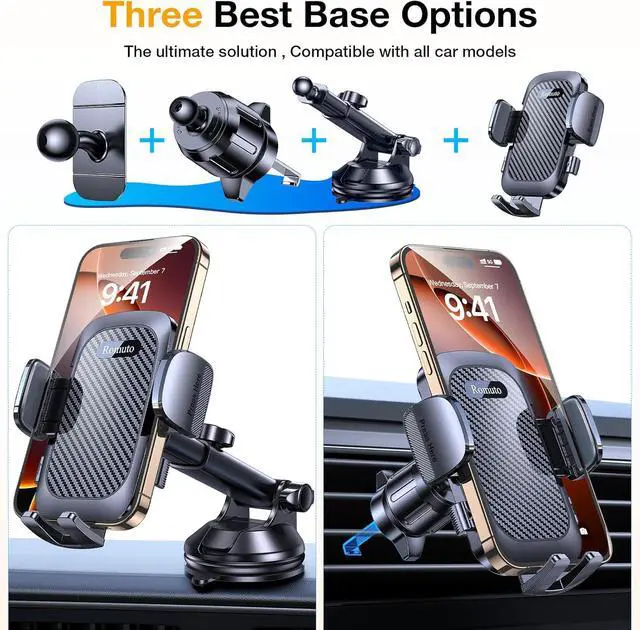 Alt view image 2 of 7 - Phone Holders for Your Car Phone Holder MountSuper SuctionCell Phone Holder for Car Accessories for Women Men360° AdjustableSuction Phone Mount for Car Window Bathroom for iPhone