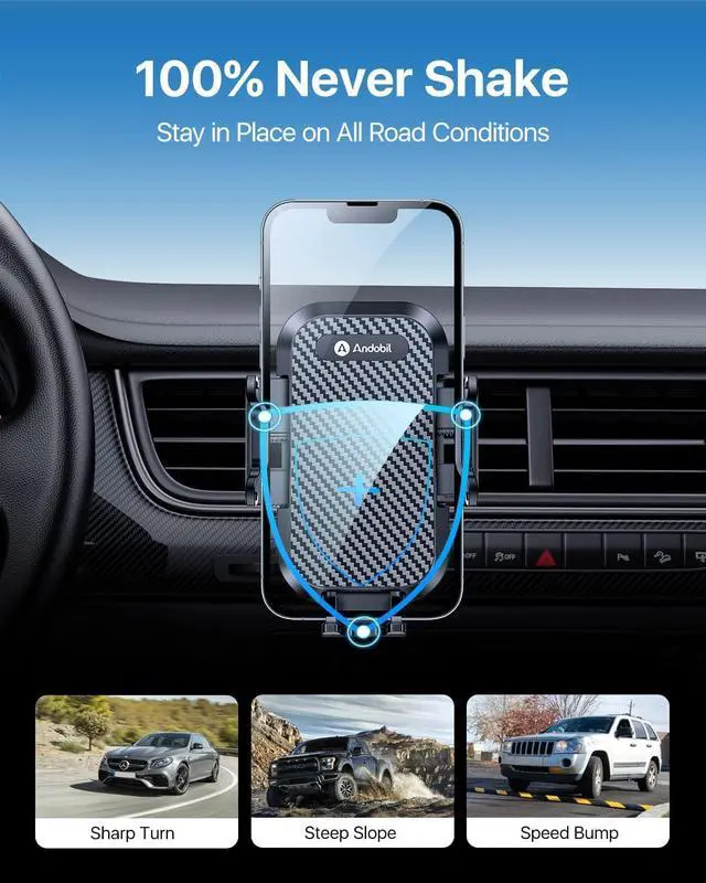 Alt view image 3 of 7 - 2026 Upgraded Car Phone Holder Mount Military-Grade Phone Holders for Your Car Vent Ultra-Stable Metal Clip Universal 360° Cell Phone Car Mount for iPhone 17 Pro Max 16/15/14/13/12/