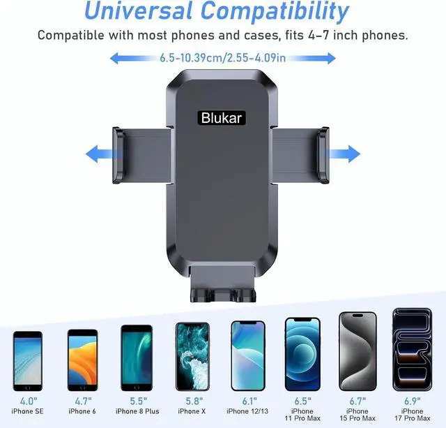 Alt view image 7 of 7 - Car Phone Holder Mount Super Stable Air Vent Cell Phone Car Mount with 2025 Metal Hook Clip 360° Rotation One Button Release for iPhone Galaxy Google and All Other Smartphones