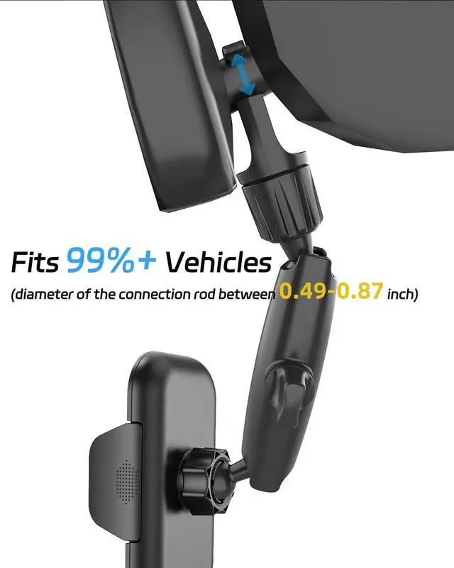 Alt view image 5 of 7 - 2026 Upgraded Rear View Mirror Phone Holders for Your Car Multi-Directional Dual 360 Rotatable Adjustment Phone Mount for iPhone Android Cell Phones