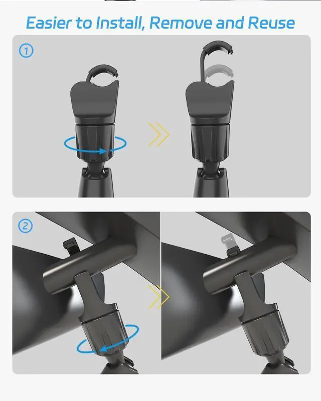 Alt view image 7 of 7 - 2026 Upgraded Rear View Mirror Phone Holders for Your Car Multi-Directional Dual 360 Rotatable Adjustment Phone Mount for iPhone Android Cell Phones