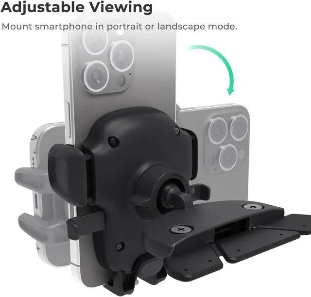Alt view image 3 of 7 - Easy One Touch Signature CD Slot Mount - Universal Car Phone Holder for iPhone Google Moto LG and all other Smartphones