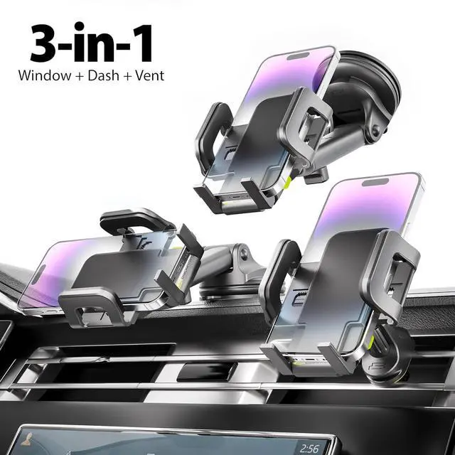 Alt view image 2 of 7 - TripGrip Series Cell Phone Mount Phone Holder for Car Dashboard Windshield Vent Expandable