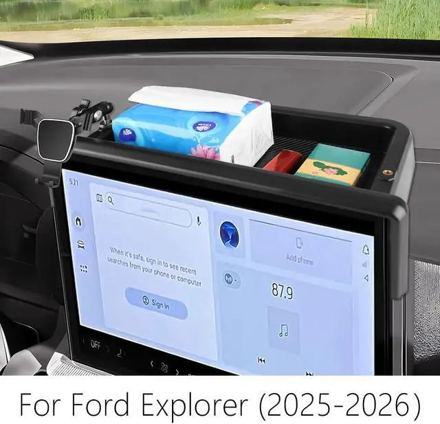 Alt view image 2 of 7 - Car Phone Holder Center Console Organizer for Ford Explorer 2025 202613.2-inch Screen Auto Accessories Navigation Bracket Interior Decoration Mobile Cell Phone Mount case