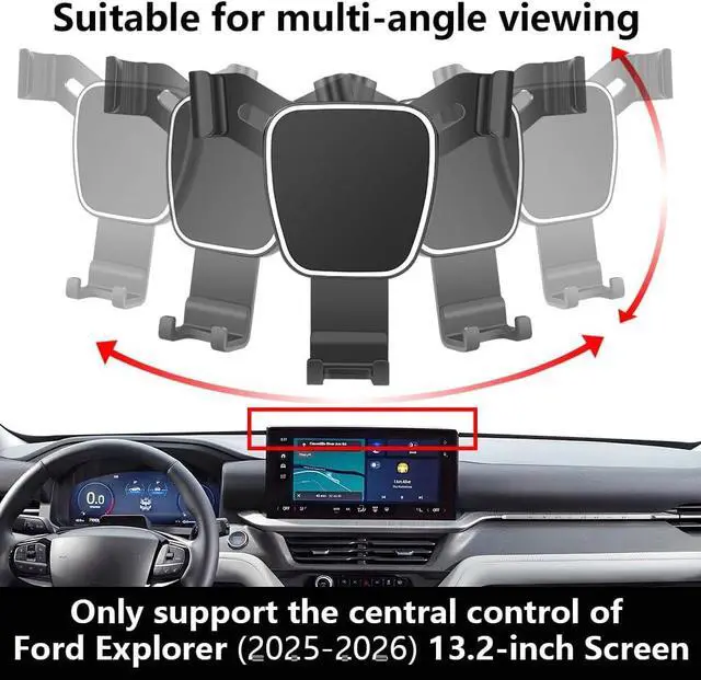 Alt view image 5 of 7 - Car Phone Holder Center Console Organizer for Ford Explorer 2025 202613.2-inch Screen Auto Accessories Navigation Bracket Interior Decoration Mobile Cell Phone Mount case