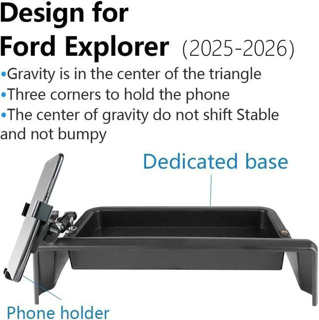 Alt view image 6 of 7 - Car Phone Holder Center Console Organizer for Ford Explorer 2025 202613.2-inch Screen Auto Accessories Navigation Bracket Interior Decoration Mobile Cell Phone Mount case