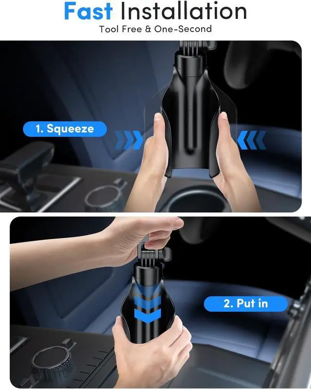 Alt view image 5 of 7 - Cup Holder Phone Holder for Magsafe Car Phone Holder Magnetic Upgraded 2 in 1 Cup Holder Phone Mount with Dual Adjustable Bases Powerful N55 Magnet 15 Height for iPhone 17 Pro Max 16 15