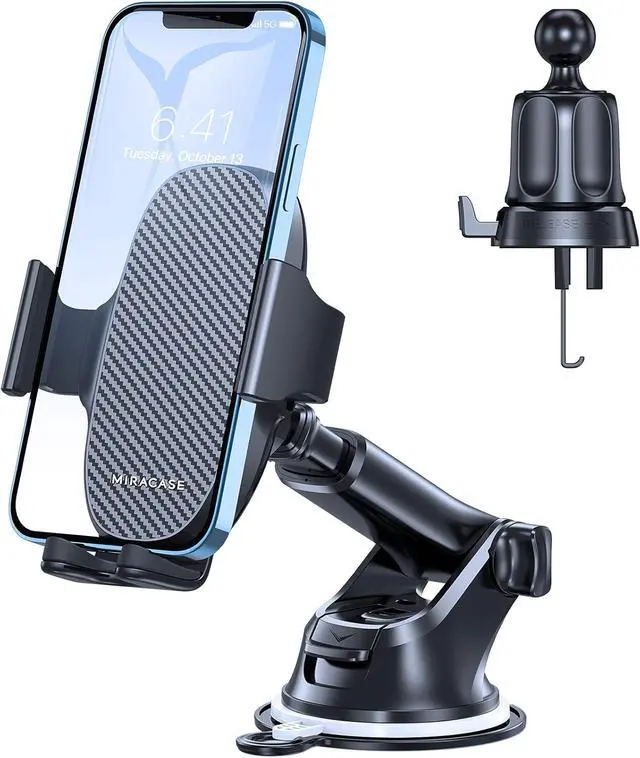 Main image of Phone Holders for Your Car Universal Car Phone Holder Mount for Car Dashboard Air Vent Windshield Hands Free Cell Phonen Car Mount Compatible with iPhone Android and All Smartphones